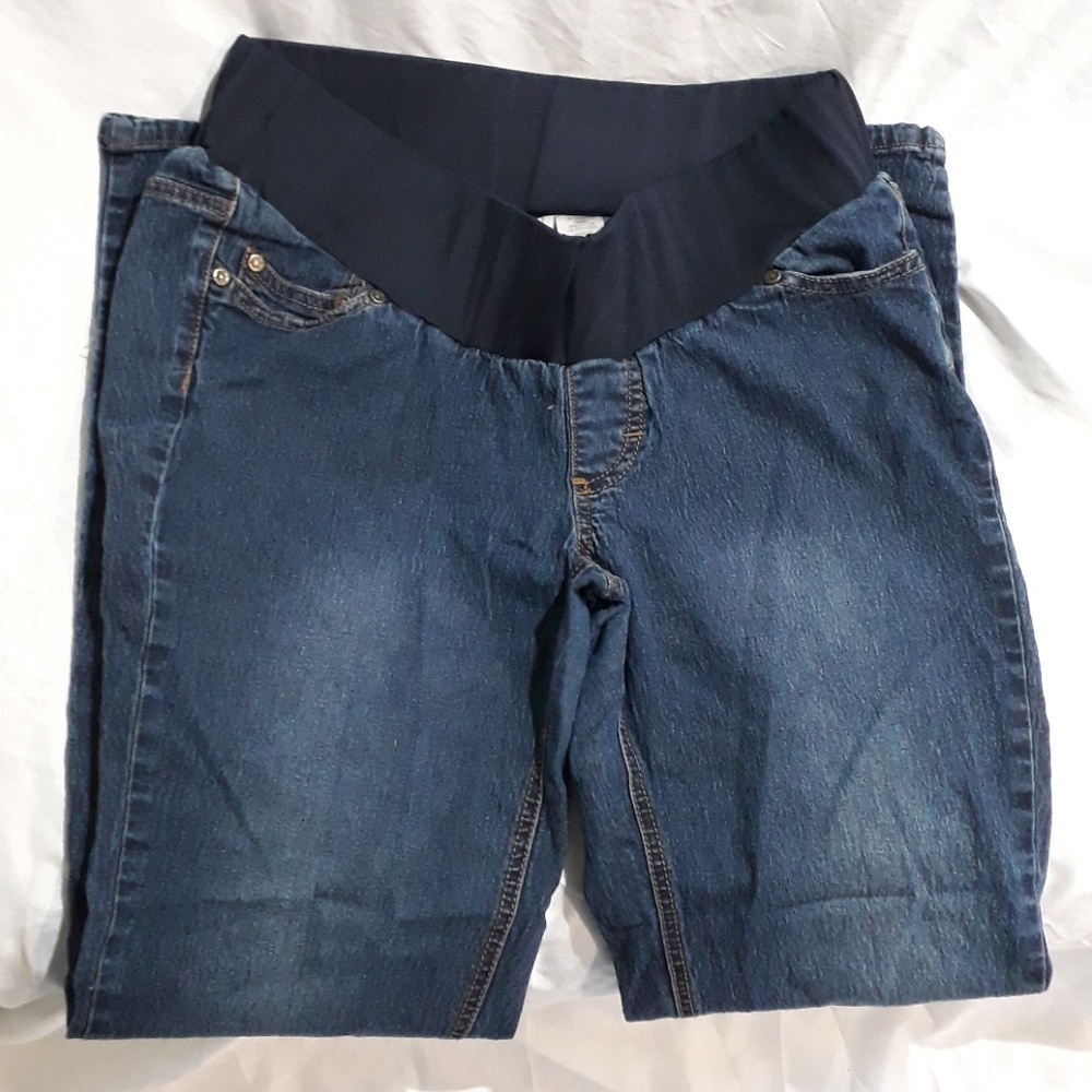 Oh! Mamma Blue Denim Stretch Maternity Pants  Med